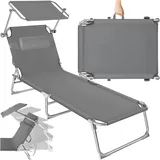 Tectake® Sonnenliege Mit Dach, Strandliege Klappbar, Leichte Gartenliege, Outdoo