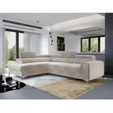 MID.YOU Ecksofa, Beige, Textil, 4-Sitzer, L-Form, 278x205 cm, Made in EU, Wohnzimmer, Sofas & Couches, Wohnlandschaften, Ecksofas