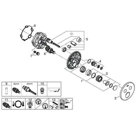Grohe Grohtherm SmartControl Thermostat mit 2 Absperrventilen, supersteel,