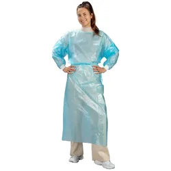 100 Medi-Inn PP-Laborkittel - teilbeschichtet - blau - 150x170 cm - Schutzkittel
