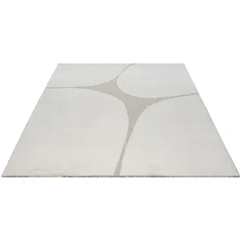 The CarPET Teppich THE CARPET "Elisa", beige (creme), B:80cm H:12mm L:150cm, Polypropylen, Teppiche, Teppich, moderner Wohnzimmer Teppich, geometrisches Design, hohe Flordichte