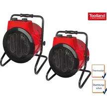Toolland 2er Set Bauheizer 3 Stufen 3000W Baulüfter Heizgebläse Heizlüfter Bautrockung