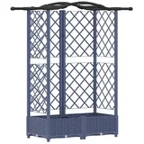 vidaXL Hochbeet mit Rankgitter und Dach 124 x 40 x 126 cm Grau