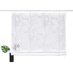 Raffrollo MY HOME "Anna" Gr. 5, weiß, B:120cm H:130cm, Ausbrenner, Obermaterial: 70% Viskose, 30% Polyester, Raffrollos, Halbtransparent, Ausbrenner, Viskose