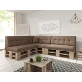 sunnypillow Palettenkissen Palettenkissen VERONA 8er Set, palettenmöbel palettencouch polsterauflage 120 x 80 gelb