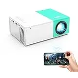 wepvo Mini Beamer tragbarer WiFi Projektor für Heimkino, Der Bildschirm des Mobiltelefons kann über WiFi oder über EIN Datenkabel auf den Projektor gespiegelt Werden