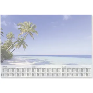 Sigel Schreibtischunterlage Beach 2026/2027/208 blau Papier 59,5 x 41,0 cm 30 Blatt