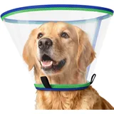 Halskrause Hund Weich, Transparenter Kunststoff-Hundekragen Leckschutz, Verstellbar Kragen Hunde, Atmungsaktiver Schutzkragen Hund, Halskrausen für Hunde, Haustier Elisabethanischer (Blau, Size 3)