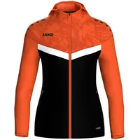 Jako ICONIC Kapuzenjacke Gr. 38 Schwarz/Neonorange - Zipper Hoodie