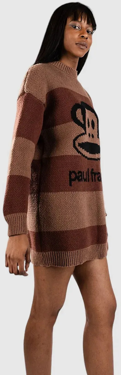 Daisy Street x Paul Frank Intarsia Knitted Jumper Kleid brown Gr. M