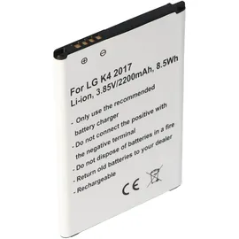 AccuCell Akku passend für LG K4 2017, Li-Ion, 3,85V, 2200mAh, 8,5Wh