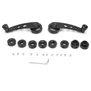 KIMISS 3-Zoll-Fensterkurbelgriff, Universal, CNC-Aluminiumlegierung, Schwarz, Passend für viele Fahrzeuge, Inkl. Adapter und Schrauben