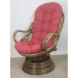 Rattani Rattanstuhl Rattan Drehsessel, Drehwippsessel Linda Fb. darkbrown rot