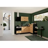 Impuls Küchen Winkelküche L-Form 225 x 241 cm schwarz