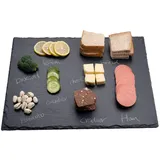 WLWNWFT Schieferplatte 30x40 cm, Schieferplatte Servierplatte groß mit Kreidestift, Servierplatte aus Schiefer, Käseplatte Schiefer Buffet-Platte, zum Servieren & Beschriften