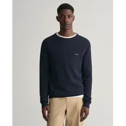 Gant für Herren. 8040521 Marineblauer Pullover mit Rundhalsausschnitt (XXL), Lässig, Baumwolle, Langarm