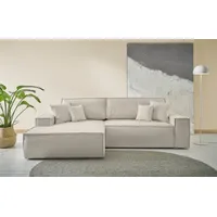 Andas Ecksofa Finnley Schlafsofa 267 cm Bouclé, Struktur fein u. Cord, L-Form,«, Schlaffunktion m. Bettkasten (136/210 cm), Struktur und Cord
