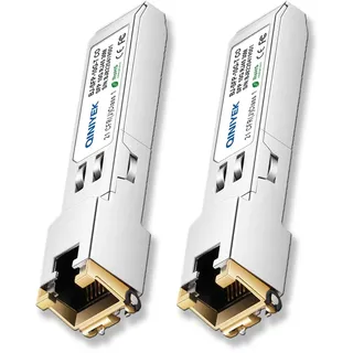 [2er-Pack] 1,25/2,5/5/10G SFP+ auf RJ45 Transceiver, Kupfer SFP+ Modul, Cat.6a/7, bis zu 30 m, für Cisco SFP-10G-T-S, MikroTik S+RJ10, Ubiquiti UF-RJ45-10G, Netgear AXM765, Netgear