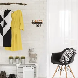 Relaxdays Schlüsselbrett, Keys Gold,Orange,Schwarz