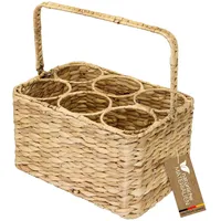 HMF Flaschenkorb geflochten aus Wasserhyazinthe 32 x 22 x