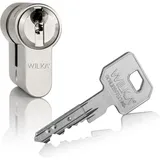 Wilka Wilka, - Profilzyl. mit Si-karte 1463 N+g, 45-65 mm, inkl. 3 Neusilberschlüssel S1