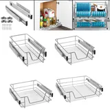 ACXIN 2 Stück Teleskopschublade Küchenschublade Schrankauszug Apothekerschrank Einsatz Schlafzimmerschublade mit Teleskopschienen Max. Tragfähigkeit 20 kg, Für 60cm Schrankauszug Regal