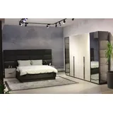 JV Möbel Komplett Schlafzimmer Möbel Set Bett 2x Nachttisch Schminktisch Spiegel 8tlg Neu
