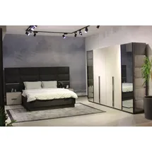JV Möbel Komplett Schlafzimmer Möbel Set Bett 2x Nachttisch Schminktisch Spiegel 8tlg Neu