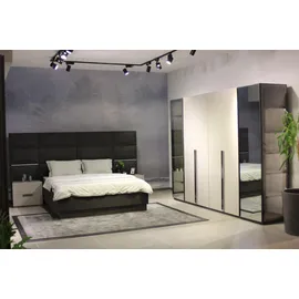 JV Möbel Komplett Schlafzimmer Möbel Set Bett 2x Nachttisch Schminktisch Spiegel 8tlg Neu