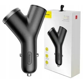 Baseus Y-Typ KFZ-Ladegerät Dual USB Zigarettenanzünder 3,1 A Schwarz
