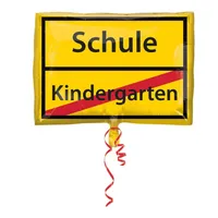 Amscan Folienballon Junior Shape Schulanfang-Schild 43 x 30 cm Gelb
