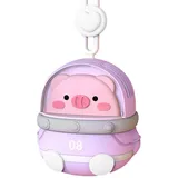 Tragbarer, Per Usb Aufladbarer Nackenventilator – Niedliches Tiermotiv, 3 Geschwindigkeitsstufen – Kleiner, Lila Elektrischer Ventilator