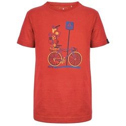 Elkline T-Shirt Zeltplatz Rennrad Fahrrad Brust Print orange 128-134