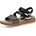 Sandalen flach mit Klettverschluss Bequem Schwarz 37 EU