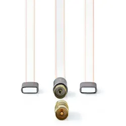 Nedis Koaxial Kabel - IEC (Coax) Stecker - IEC (Coax) Stecker - Vergoldet - 50 Ohm - Ungeschirmt - 2.00 m - Flach - PVC - Anthrazit - Box