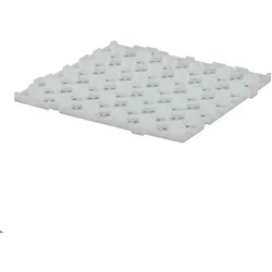 Kunststoff Bodenrost Bodenplatte für Sauna/Garten/Poolbereich 500 x 500 x 25 mm Weiß-Transparent