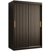 abiks möbel Schwebetürenschrank RIFLO WAVE 120 x 200 x 62 cm Schwarz