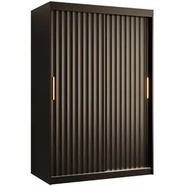 abiks möbel Schwebetürenschrank RIFLO WAVE 120 x 200 x 62 cm Schwarz