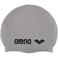 Arena Classic Silicone Jr Badekappe Silber-Schwarz Einheitsgröße