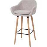 MCW Barhocker Vaasa T381, Barstuhl Tresenhocker MVG-zertifiziert ~ Textil, creme grau