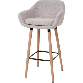 MCW Barhocker Vaasa T381, Barstuhl Tresenhocker MVG-zertifiziert ~ Textil, creme grau