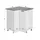 Belini Eckschrank 90 x 82 x 90 cm Silber