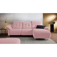 PLACES OF STYLE Ecksofa »Manhattan L-Form«, 2 Sitze mit elektrischer Relaxfunktion, verstellbare Armlehnen rosa