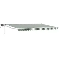 vidaXL Gelenkarmmarkise 4 x 3 m grün/weiß