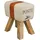 KADIMA DESIGN Sitzhocker Canzas Baumwollgewebe/Ziegenleder 40 x 47 x 30 cm Beige/Braun