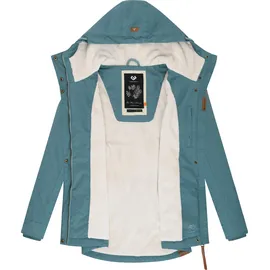 Ragwear Damen warme kurze Winterjacke mit Kapuze Monade Intl Stone Blue25 Gr. XS - XS