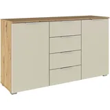 OTTO home Kombikommode 120 x 81 x 42 cm Eiche Artisan / Beige