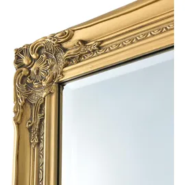 [en.casa] Wandspiegel Livorno 132x42 cm Ganzkörperspiegel im Eukalyptusholz Rahmen Antik Gold