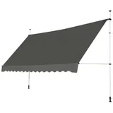 KOMFOTTEU Klemmmarkise Sonnenmarkisen höhenverstellbare Klemmmarkise, 4m breit, Grau grau 400 cm