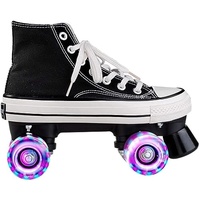 Rollschuhe mit Vier Rollen in Doppelreihe,Classic Roller, Rollschuhe für Kinder,LED Rollschuhe für Kinder und Jugendliche, ideal für Anfänger, komfortable Roller-Skates für Mädchen und Junge (41)